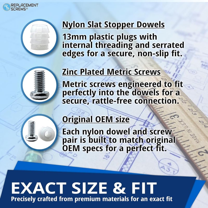 ReplacementScrews Plastic Sleeve and Screw Compatible with IKEA Part 102267 & 105163 (Pack of 2) - Image 3